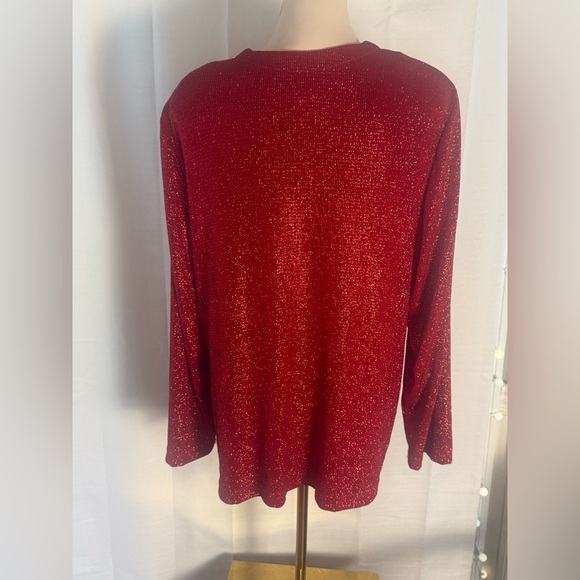 Vintage Ronni Nicole II Red Metallic Shimmer Jacket Blazer 3X Plus Made in USA - Picture 5 of 6